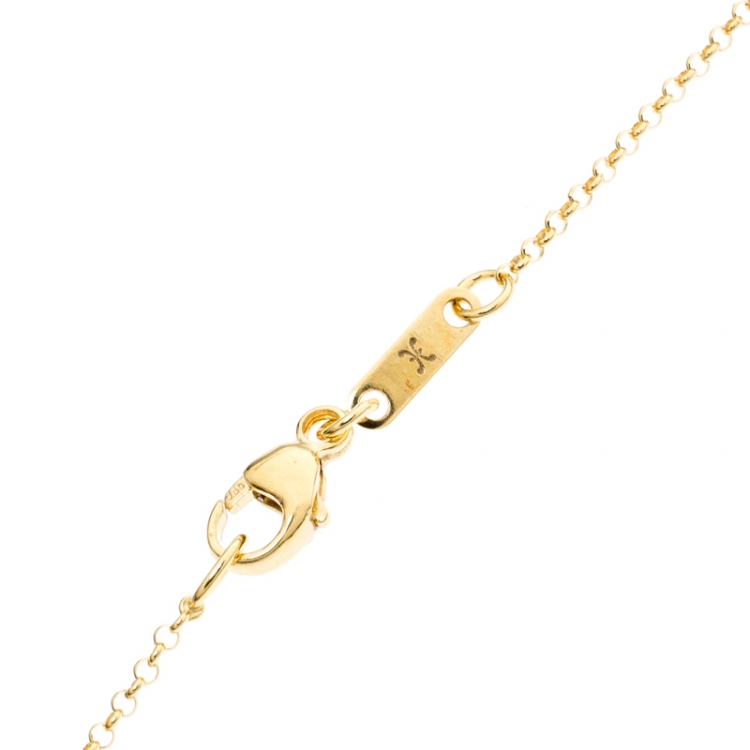 Pre Owned Bernhard H. Mayer Adonia Diamond 18k Yellow Gold Heart Pendant Necklace