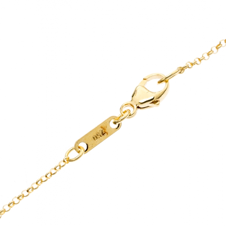 Pre Owned Bernhard H. Mayer Adonia Diamond 18k Yellow Gold Heart Pendant Necklace
