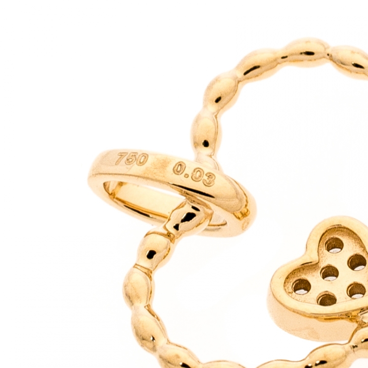 Pre Owned Bernhard H. Mayer Amore Twin Diamond 18k Yellow Gold Pendant 