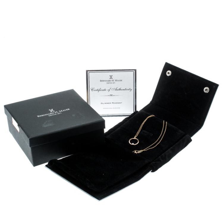 Pre Owned Bernhard H. Mayer Glimmer Diamond 18k Yellow Gold Pendant Necklace