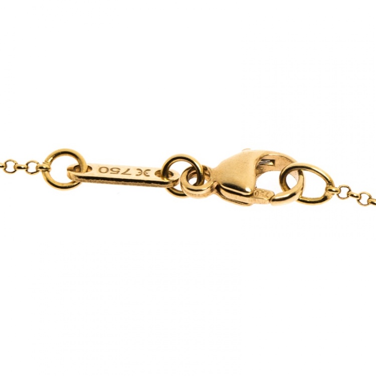 Pre Owned Bernhard H. Mayer Trinity Diamond Two Tone 18K Gold Pendant Necklace