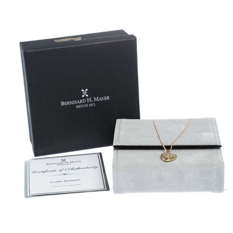 Pre Owned Bernhard H. Mayer Clara Diamond 18K Yellow Gold Heart Pendant
