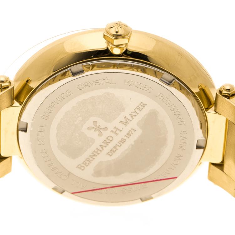Pre Owned Bernhard H. Mayer Gold Plated Stainless Steel Aurora Women's Wristwatch 40 mm