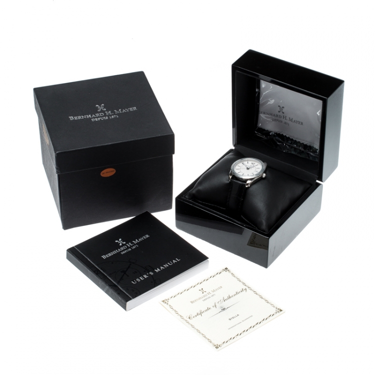 Pre Owned Bernhard H. Mayer White Stainless Steel Stella Women's Wristwatch 34 mm