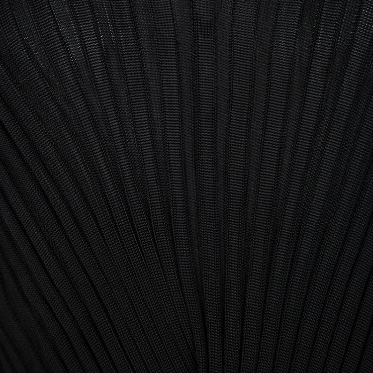 Pre Owned Blumarine Black Rib Knit Faux Tucked Top M