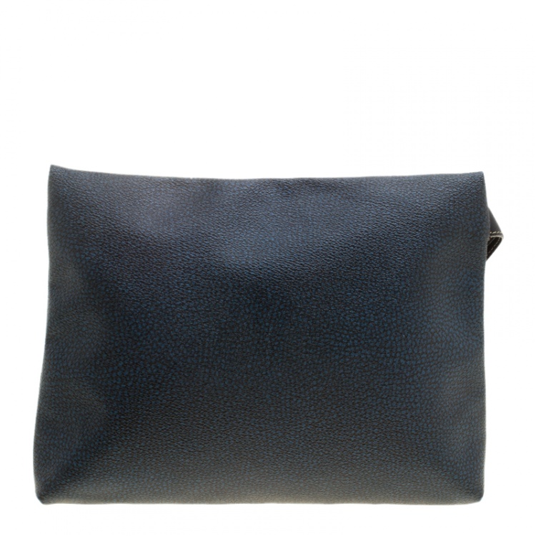 Pre Owned Borbonese Navy Blue PVC Clutch