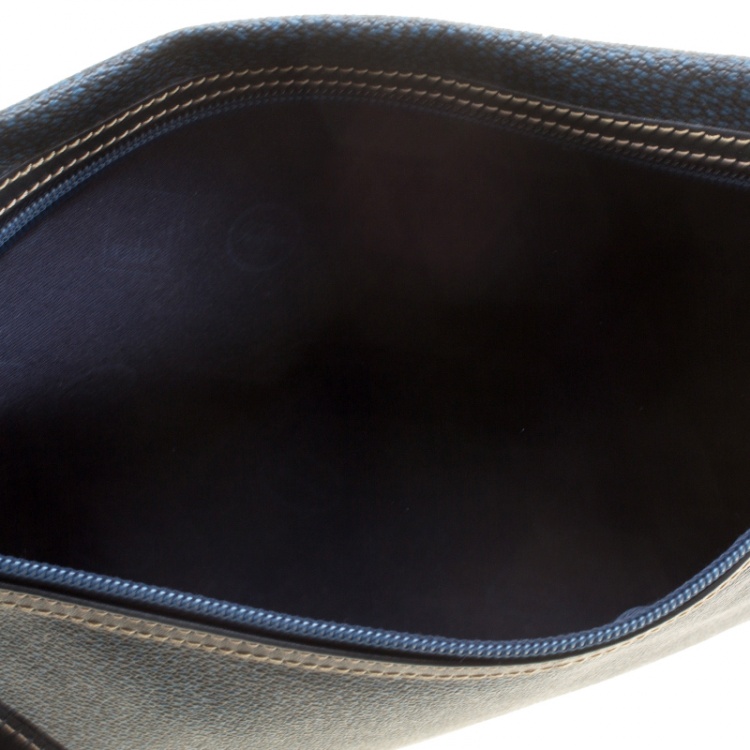 Pre Owned Borbonese Navy Blue PVC Clutch