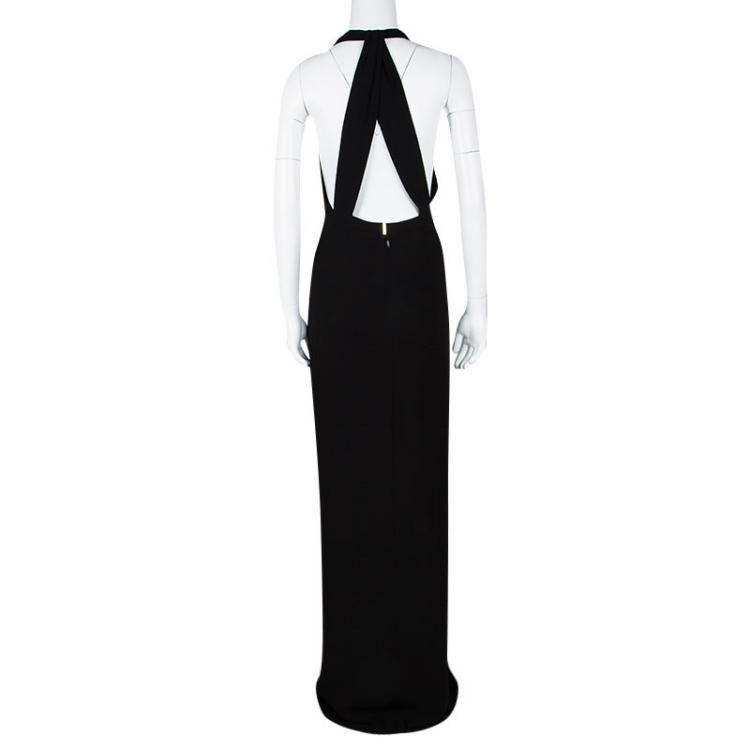 Pre Owned Boss By Hugo Boss Black V-Neck Sleeveless Diwendyn Maxi Dress M