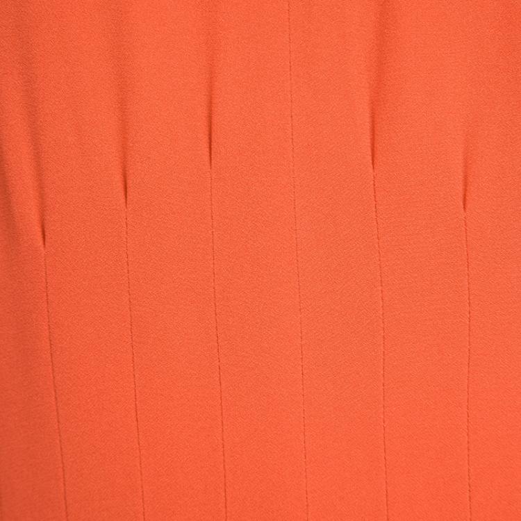Pre Owned Boss By Hugo Boss Orange Sleeveless V-Neck Dallisia Dress L