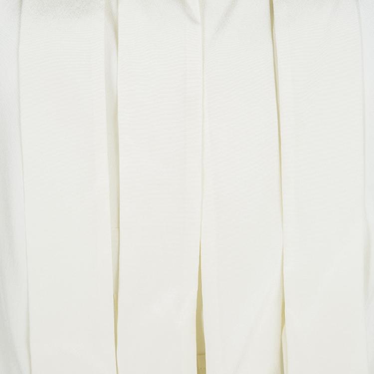 Pre Owned Boss By Hugo Boss Off White Silk Panel Detail Isala Top L