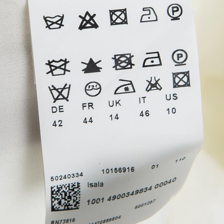 Pre Owned Boss By Hugo Boss Off White Silk Panel Detail Isala Top L