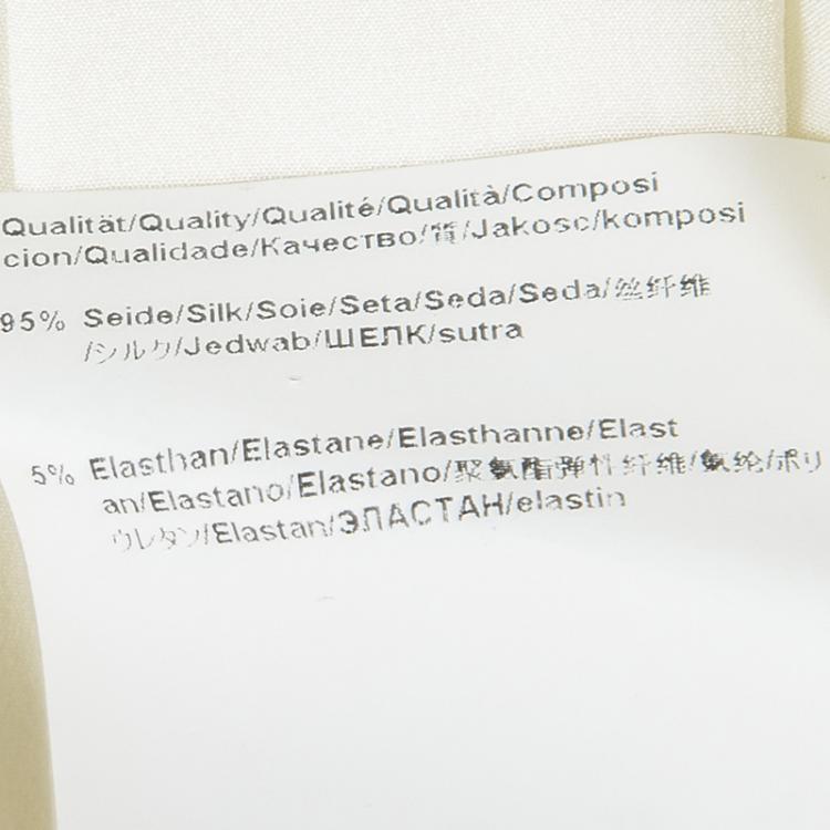 Pre Owned Boss By Hugo Boss Off White Silk Panel Detail Isala Top L