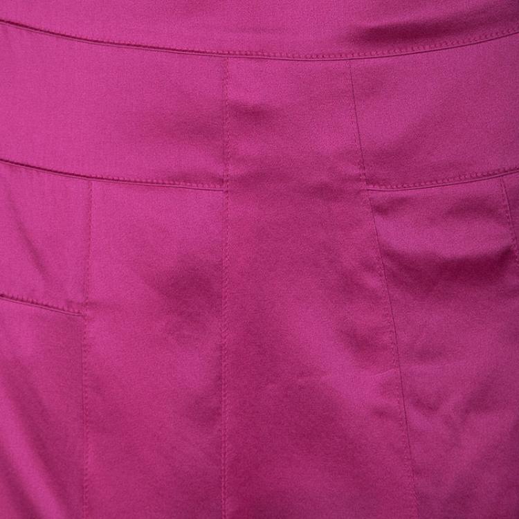 Pre Owned Boss by Hugo Boss Pink Silk Satin Varana Maxi Skirt M