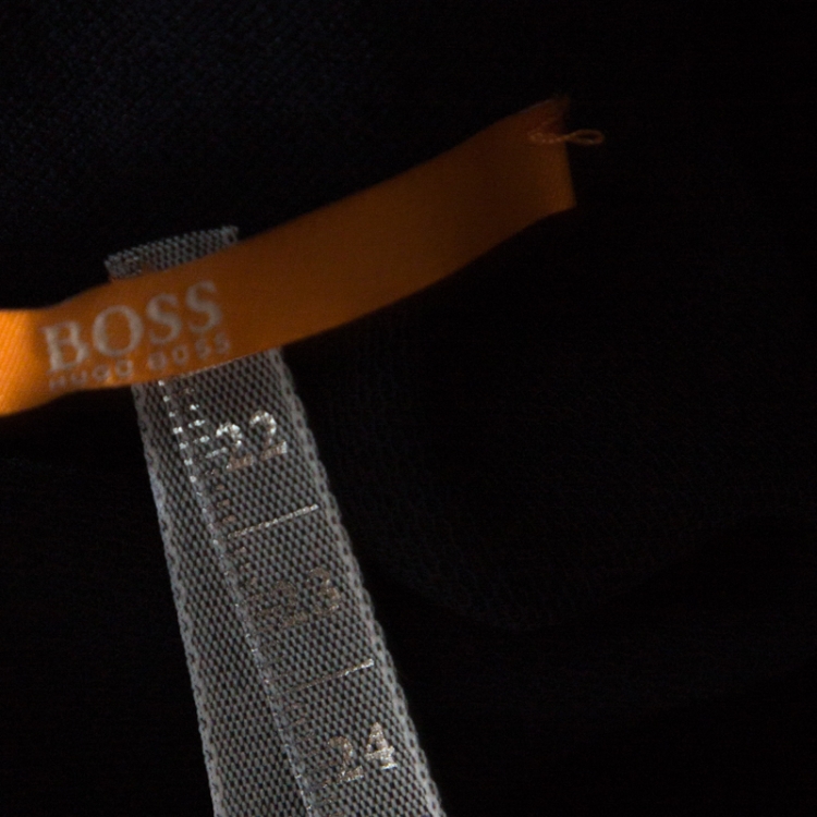 Pre Owned Boss By Hugo Boss Navy Blue Drawstring Waist Maxi Bendrah Skirt L