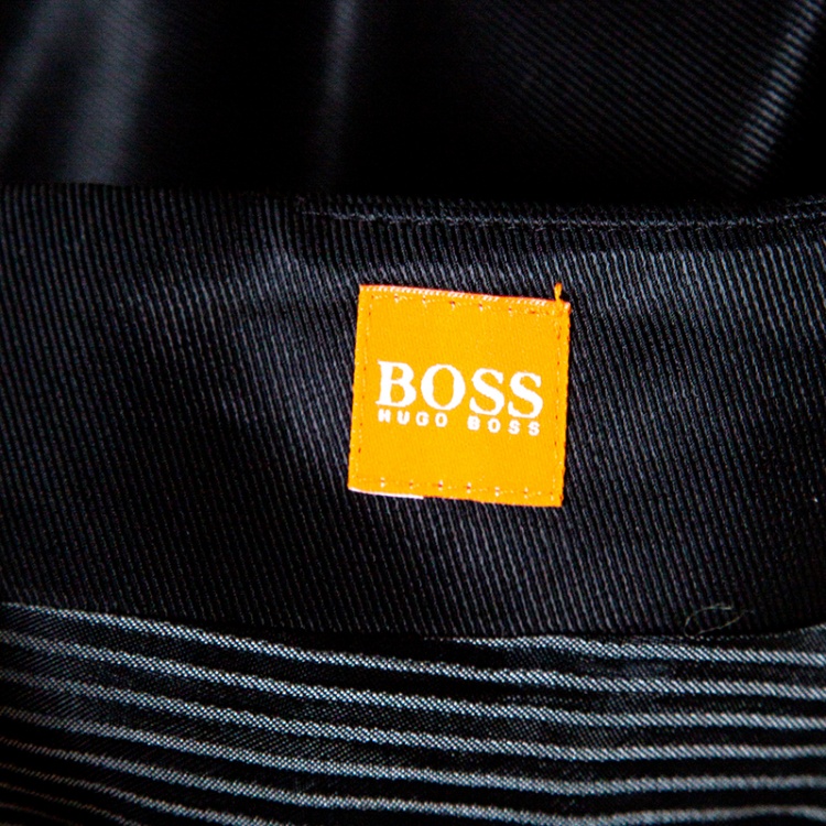 Pre Owned Boss Orange by Hugo Boss Black Draped Hem Detail Baba Skirt M