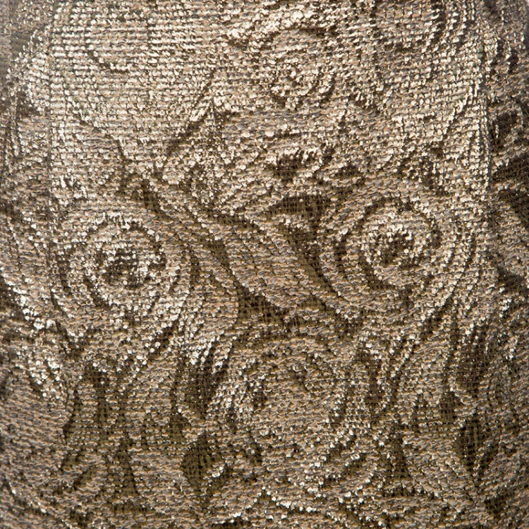 Pre Owned Boss Orange by Hugo Boss Dull Gold Embossed Jacquard Mini Skirt S