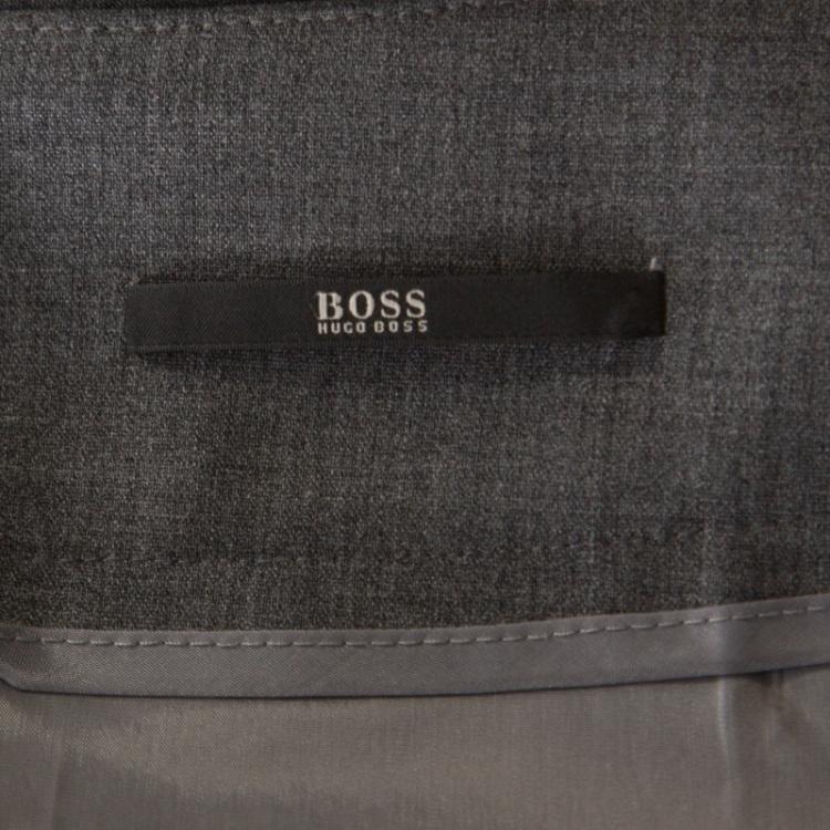 Pre Owned Boss By Hugo Boss Grey Stretch Wool Pencil Skirt M