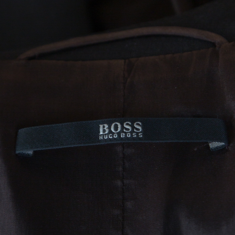Pre Owned Boss by Hugo Boss Brown Wool Tailored Juicy Blazer S