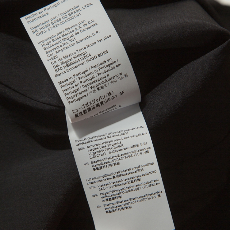 Pre Owned Boss By Hugo Boss Black Wool V Neck Dress S