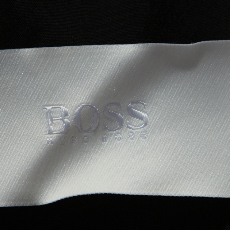 Pre Owned Boss By Hugo Boss Black Wool V Neck Dress S