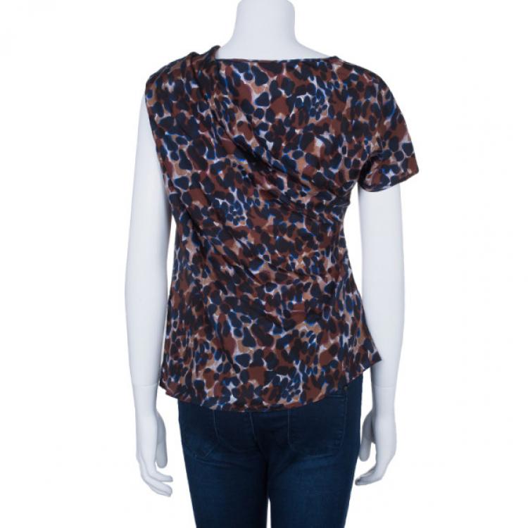 Pre Owned BOSS By Hugo Boss Silk Leopard Print Top S