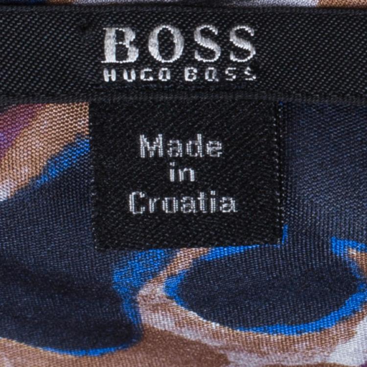 Pre Owned BOSS By Hugo Boss Silk Leopard Print Top S