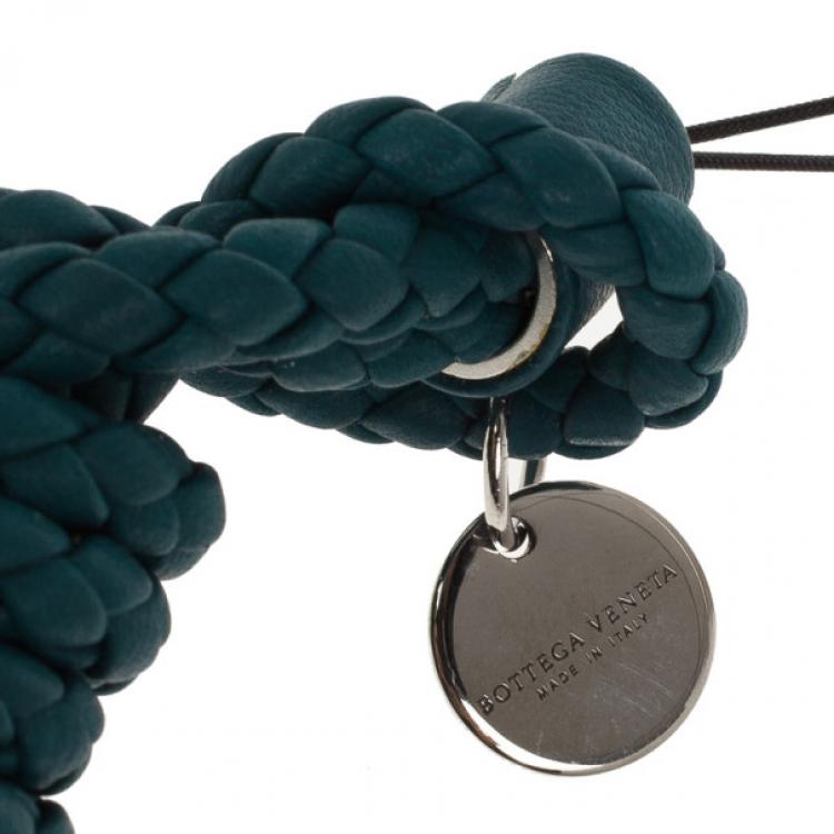 Pre Owned Bottega Veneta Green Intrecciato Phone Strap