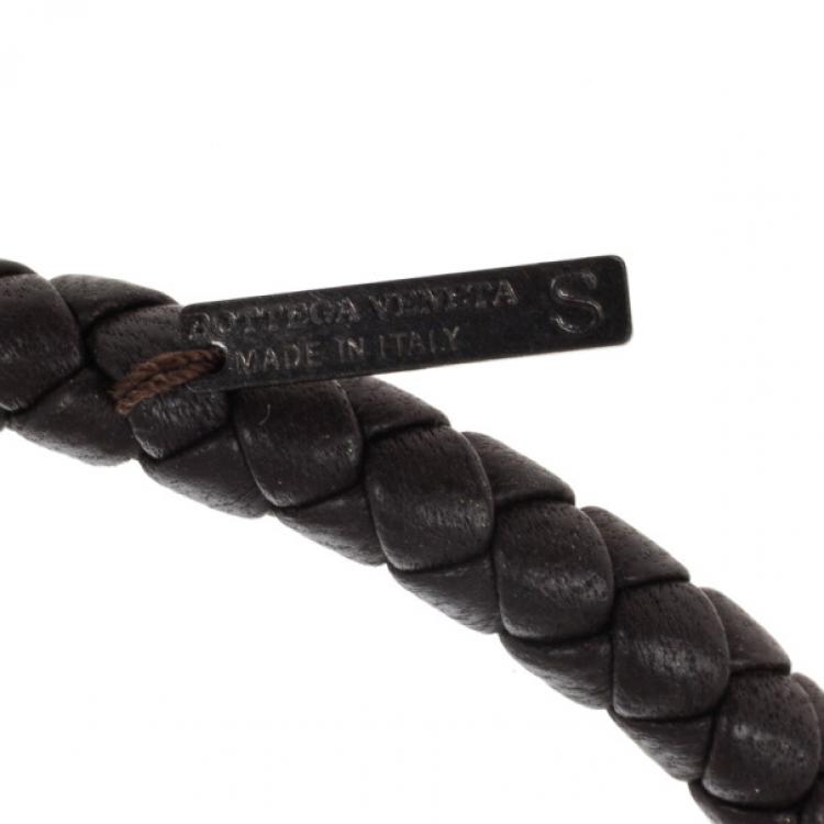 【完売間近】 Bottega Veneta Intrecciato Nappa Bracelet Brown Bottega Veneta Blue and Brown Intrecciato Woven Nappa