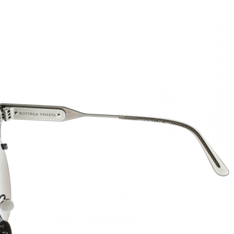 Pre Owned Bottega Veneta Grey/Brown BV0113S Round Sunglasses 