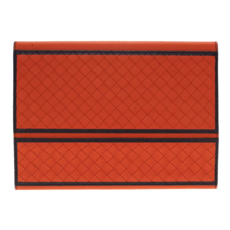 Pre Owned Bottega Veneta Orange Leather iPad Mini Cover