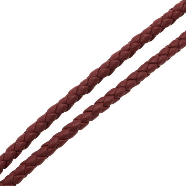 Pre Owned Bottega Veneta Brown Intrecciato Leather Phone Strap