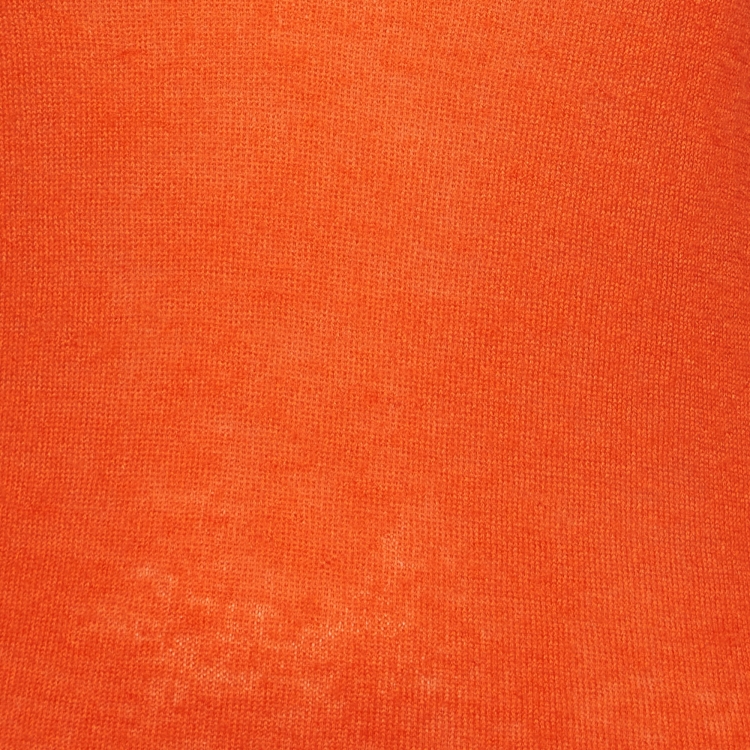 Pre Owned Bottega Veneta Orange Superfine Cashmere Knit Sleeveless Top S