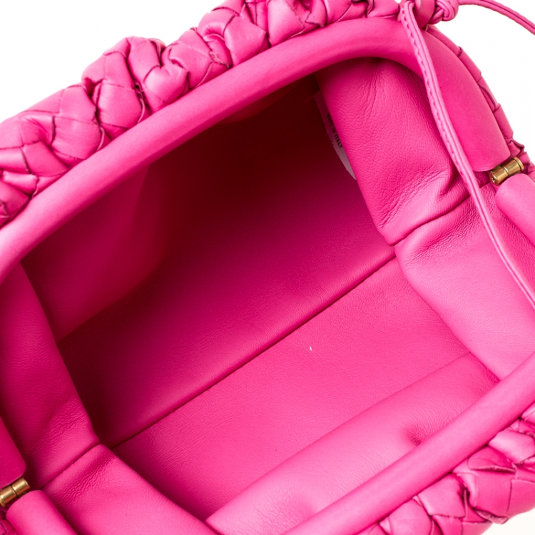 Bottega Veneta Pink Intrecciato Leather Pouch Bag Bottega Veneta Tlc