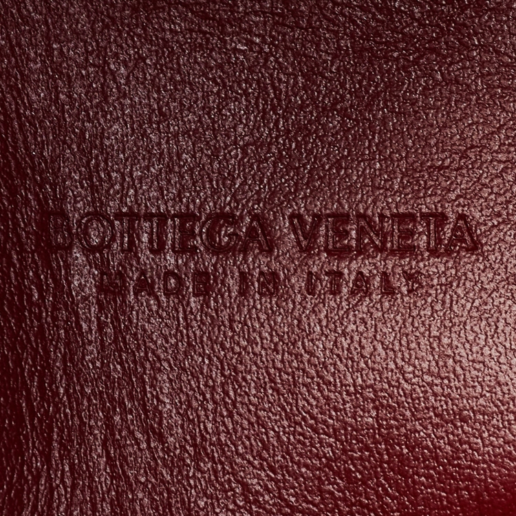 Pre Owned Bottega Veneta Red Intreccio Leather Mini Cassette Bucket Bag