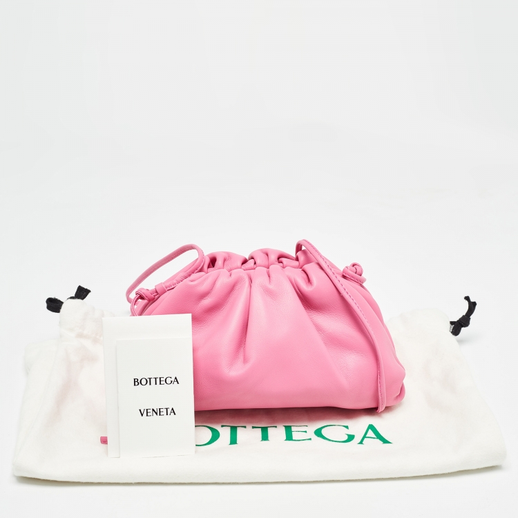 Pre Owned Bottega Veneta Pink Leather Mini The Pouch Bag