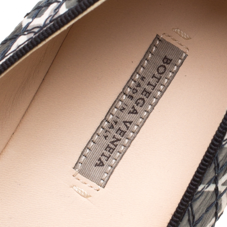 مملوكة مسبقًا Bottega Veneta Printed Leather Smoking Slippers Size 36.5