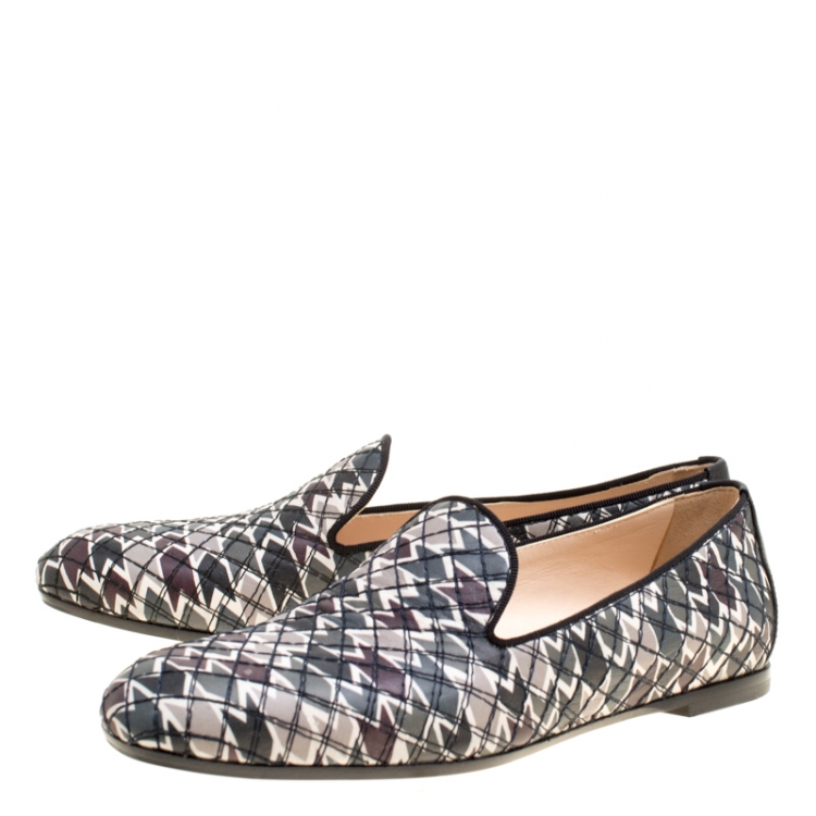 مملوكة مسبقًا Bottega Veneta Printed Leather Smoking Slippers Size 36.5