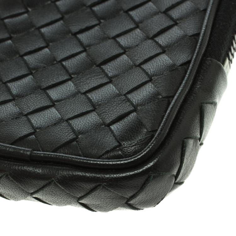 Pre Owned Bottega Veneta Black Intrecciato Leather High Tech Case Holder