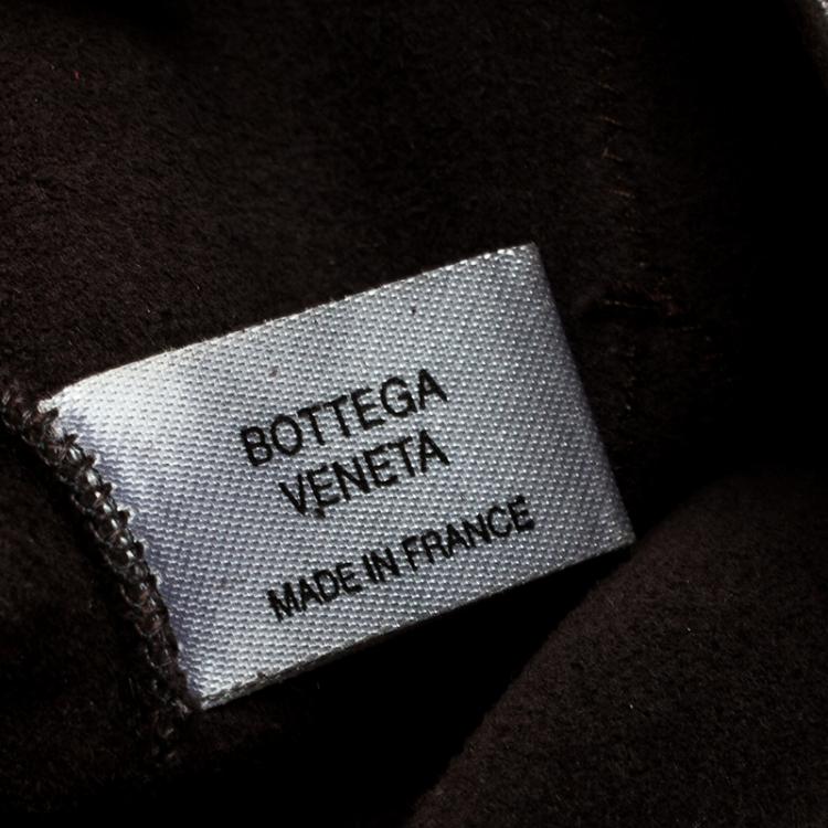 Pre Owned Bottega Veneta Dark Brown Leather Gloves 