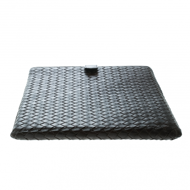 Pre Owned Bottega Veneta Brown Intrecciato Leather Ipad Case
