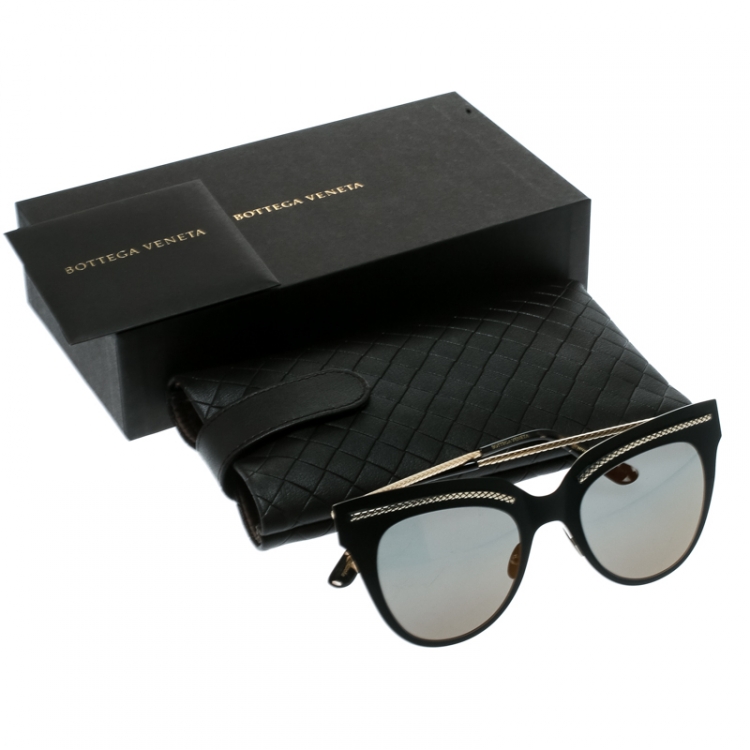 Pre Owned Bottega Veneta Matte Black / Black BV2900S Cat Eye Sunglasses