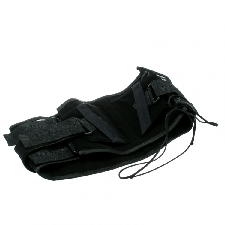 Pre Owned Bottega Veneta Black Velcro Strap Tie Detail Corset Belt S