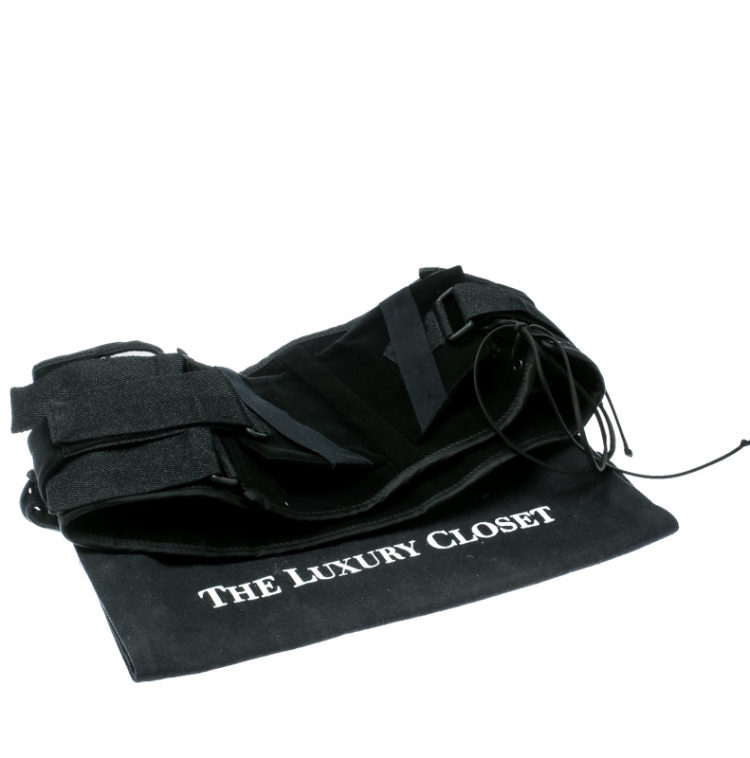 Pre Owned Bottega Veneta Black Velcro Strap Tie Detail Corset Belt S