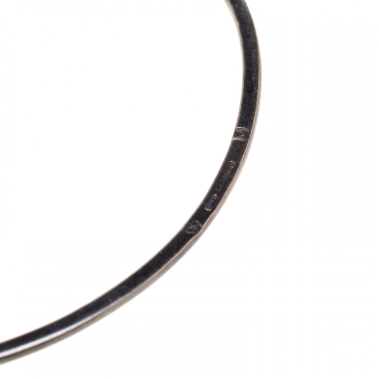 Pre Owned Bottega Veneta Smoky Quartz Tourmaline Silver Hook Bracelet 
