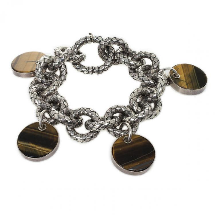 Pre Owned Bottega Veneta Tiger Eye Bracelet