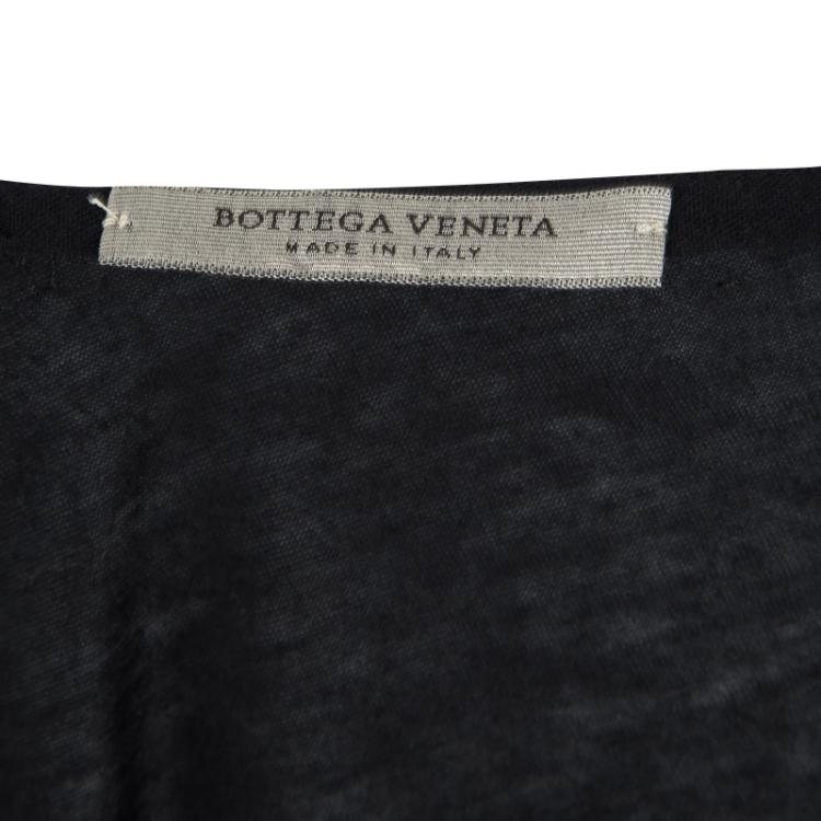 Pre Owned Bottega Veneta Black Cotton Draped Sleeveless Top M