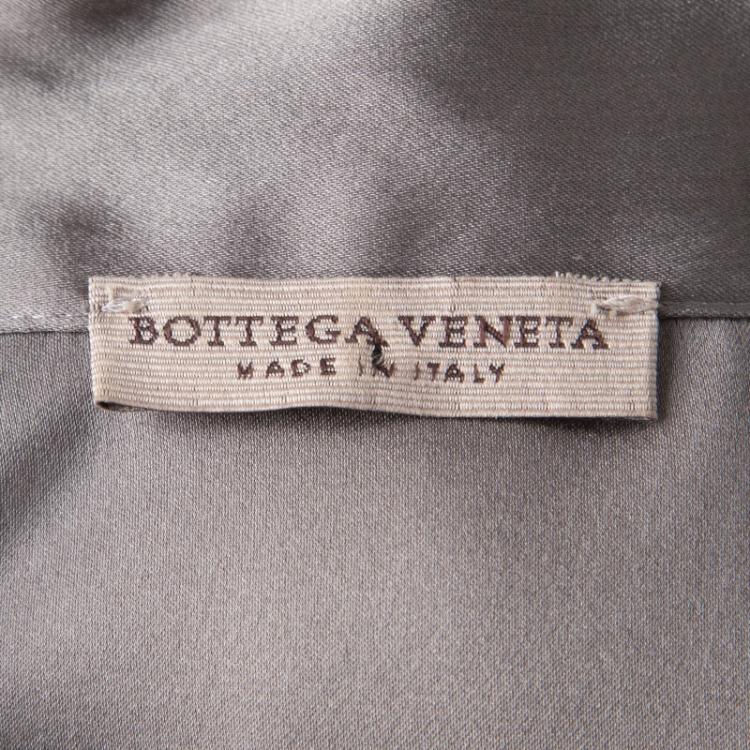 Pre Owned Bottega Veneta Grey Long Sleeve Silk Shirt S