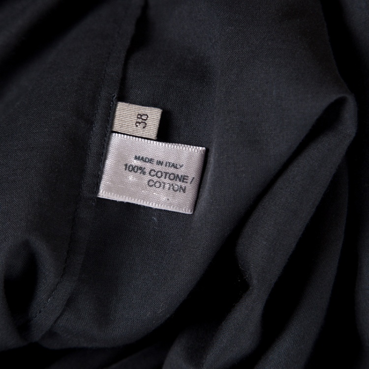 Pre Owned Bottega Veneta Black Sheer Cotton Neck Tie Detail Sleeveless Top S