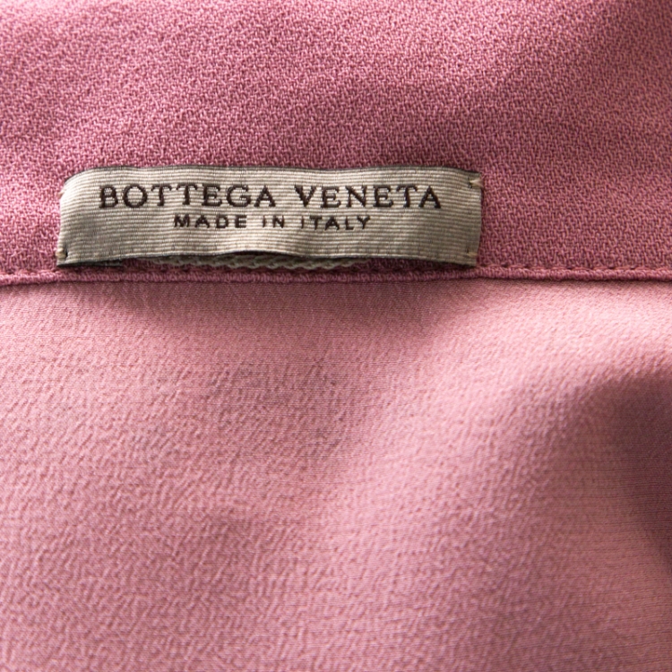 Pre Owned Bottega Veneta Dusty Rose Boudoir Wool Studded Detail Fit and Flare Dress M