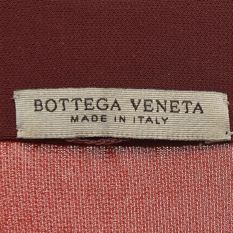 Pre Owned Bottega Veneta Brown/Blue Patch Work Jersey Buttoned Maxi Dress M